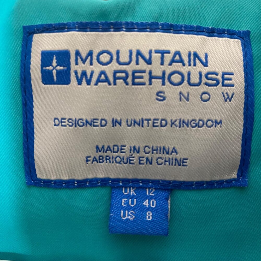 NWT Mountain Warehouse Womens 8 Freezestyle Ski Jacket Turquoise Winter Snow - Picture 3 of 10